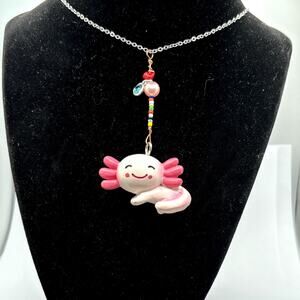 Pink Axolotl Necklace